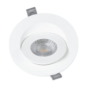 GloboStar® LEXIS JOINT 60991 Χωνευτό LED Κινούμενο Spot Downlight 7W 660lm 45° AC 220-240V IP44 Φ12cm x Υ3.1cm – Στρόγγυλο – Λευκό – Θερμό Λευκό 2700K – Bridgelux Chip – TÜV Certified Driver – 5 Years Warranty