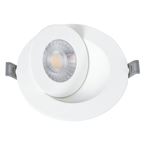 GloboStar® LEXIS JOINT 60991 Χωνευτό LED Κινούμενο Spot Downlight 7W 660lm 45° AC 220-240V IP44 Φ12cm x Υ3.1cm – Στρόγγυλο – Λευκό – Θερμό Λευκό 2700K – Bridgelux Chip – TÜV Certified Driver – 5 Years Warranty