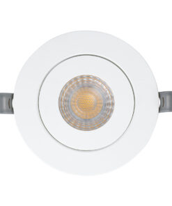 GloboStar® LEXIS JOINT 60991 Χωνευτό LED Κινούμενο Spot Downlight 7W 660lm 45° AC 220-240V IP44 Φ12cm x Υ3.1cm – Στρόγγυλο – Λευκό – Θερμό Λευκό 2700K – Bridgelux Chip – TÜV Certified Driver – 5 Years Warranty
