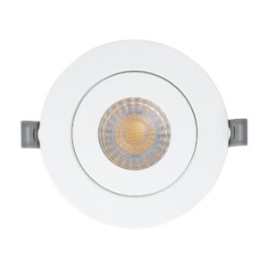 GloboStar® LEXIS JOINT 60991 Χωνευτό LED Κινούμενο Spot Downlight 7W 660lm 45° AC 220-240V IP44 Φ12cm x Υ3.1cm – Στρόγγυλο – Λευκό – Θερμό Λευκό 2700K – Bridgelux Chip – TÜV Certified Driver – 5 Years Warranty