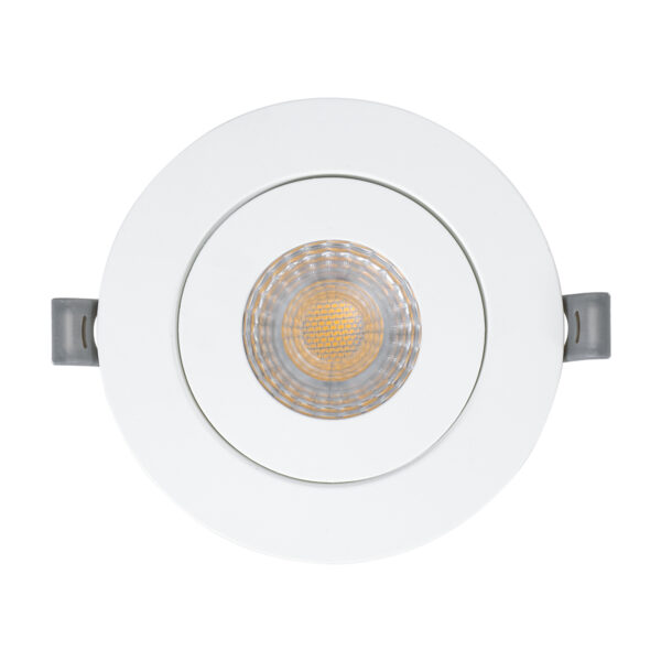 GloboStar® LEXIS JOINT 60991 Χωνευτό LED Κινούμενο Spot Downlight 7W 660lm 45° AC 220-240V IP44 Φ12cm x Υ3.1cm – Στρόγγυλο – Λευκό – Θερμό Λευκό 2700K – Bridgelux Chip – TÜV Certified Driver – 5 Years Warranty