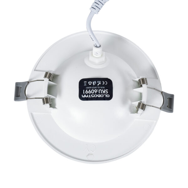 GloboStar® LEXIS JOINT 60991 Χωνευτό LED Κινούμενο Spot Downlight 7W 660lm 45° AC 220-240V IP44 Φ12cm x Υ3.1cm – Στρόγγυλο – Λευκό – Θερμό Λευκό 2700K – Bridgelux Chip – TÜV Certified Driver – 5 Years Warranty