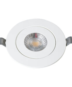 GloboStar® LEXIS JOINT 60991 Χωνευτό LED Κινούμενο Spot Downlight 7W 660lm 45° AC 220-240V IP44 Φ12cm x Υ3.1cm – Στρόγγυλο – Λευκό – Θερμό Λευκό 2700K – Bridgelux Chip – TÜV Certified Driver – 5 Years Warranty