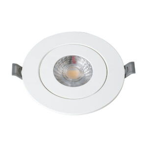 GloboStar® LEXIS JOINT 60991 Χωνευτό LED Κινούμενο Spot Downlight 7W 660lm 45° AC 220-240V IP44 Φ12cm x Υ3.1cm – Στρόγγυλο – Λευκό – Θερμό Λευκό 2700K – Bridgelux Chip – TÜV Certified Driver – 5 Years Warranty