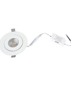 GloboStar® LEXIS JOINT 60991 Χωνευτό LED Κινούμενο Spot Downlight 7W 660lm 45° AC 220-240V IP44 Φ12cm x Υ3.1cm – Στρόγγυλο – Λευκό – Θερμό Λευκό 2700K – Bridgelux Chip – TÜV Certified Driver – 5 Years Warranty