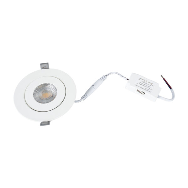 GloboStar® LEXIS JOINT 60991 Χωνευτό LED Κινούμενο Spot Downlight 7W 660lm 45° AC 220-240V IP44 Φ12cm x Υ3.1cm – Στρόγγυλο – Λευκό – Θερμό Λευκό 2700K – Bridgelux Chip – TÜV Certified Driver – 5 Years Warranty