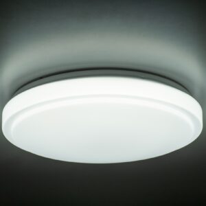 GloboStar® EMERGANO 60992 Πλαφονιέρα Οροφής LED 30W 3000lm 120° AC 220-240V με Ενσωματωμένο Σύστημα Emergency Li-ion 3450mAh/12.8Wh με Αυτονομία έως 3hrs – Αδιάβροχη IP54 Φ38 x Υ5.3cm Ψυχρό Λευκό 6000K – Λευκό – Bridgelux Chips – 3 Years Warranty