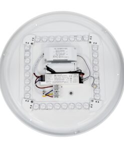 GloboStar® EMERGANO 60992 Πλαφονιέρα Οροφής LED 30W 3000lm 120° AC 220-240V με Ενσωματωμένο Σύστημα Emergency Li-ion 3450mAh/12.8Wh με Αυτονομία έως 3hrs – Αδιάβροχη IP54 Φ38 x Υ5.3cm Ψυχρό Λευκό 6000K – Λευκό – Bridgelux Chips – 3 Years Warranty