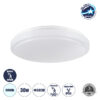 GloboStar® SENSORANO 60994 Πλαφονιέρα Οροφής LED 30W 3000lm 120° AC 220-240V με Ενσωματωμένο Σύστημα Ρυθμιζόμενου Microwave Αισθητήρα Κίνησης – Αδιάβροχη IP54 Φ38 x Υ5.3cm Ψυχρό Λευκό 6000K – Λευκό – Bridgelux Chips – 3 Years Warranty