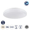 GloboStar® SENSORANO 60995 Πλαφονιέρα Οροφής LED 30W 3000lm 120° AC 220-240V με Ενσωματωμένο Σύστημα Ρυθμιζόμενου Microwave Αισθητήρα Κίνησης – Αδιάβροχη IP54 Φ38 x Υ5.3cm Φυσικό Λευκό 4500K – Λευκό – Bridgelux Chips – 3 Years Warranty