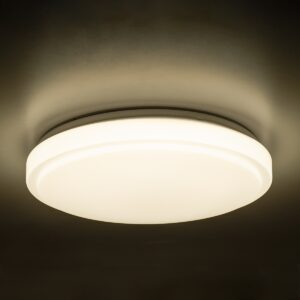 GloboStar® SENSORANO 60995 Πλαφονιέρα Οροφής LED 30W 3000lm 120° AC 220-240V με Ενσωματωμένο Σύστημα Ρυθμιζόμενου Microwave Αισθητήρα Κίνησης – Αδιάβροχη IP54 Φ38 x Υ5.3cm Φυσικό Λευκό 4500K – Λευκό – Bridgelux Chips – 3 Years Warranty