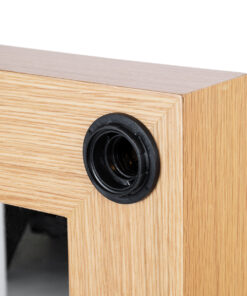 GloboStar® MAKEUP MIRROR-60×90-1 Μοντέρνος Καθρέπτης Μακιγιάζ με Πλαίσιο Φυσικού Ξύλου με Διακόπτη On/Off 10 x E27 AC220-240V – Μ60 x Π7 x Υ90cm – Μπεζ Δρυς