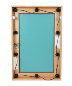 GloboStar® MAKEUP MIRROR-60×90-1 Μοντέρνος Καθρέπτης Μακιγιάζ με Πλαίσιο Φυσικού Ξύλου με Διακόπτη On/Off 10 x E27 AC220-240V – Μ60 x Π7 x Υ90cm – Μπεζ Δρυς