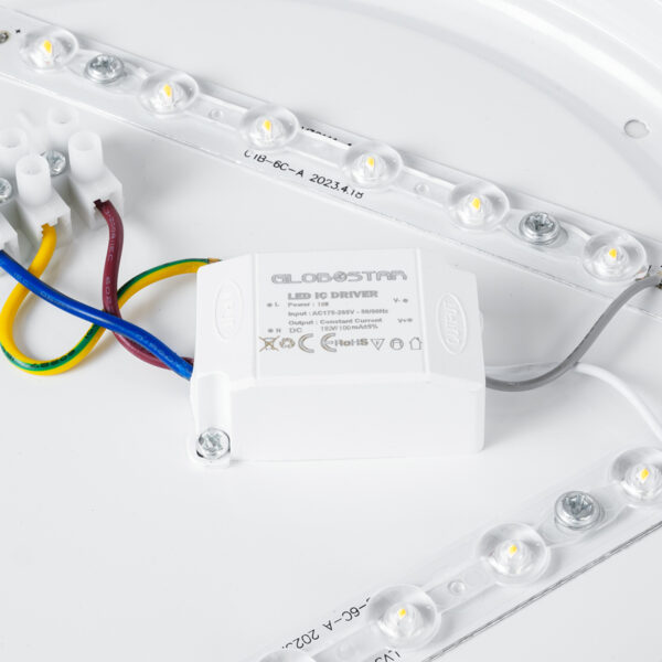 GloboStar® CELANO 61007 LED Πλαφονιέρα Οροφής Στρόγγυλη Φ26 20W 1800lm 120° AC 220-240V Αδιάβροχη IP54 Φ26 x Υ6cm Θερμό Λευκό 2700K – 3 Χρόνια Εγγύηση