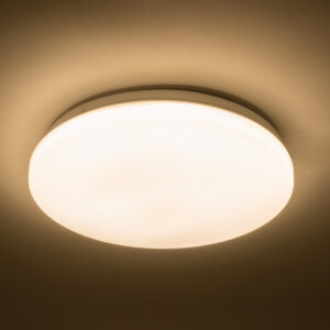 GloboStar® CELANO 61007 LED Πλαφονιέρα Οροφής Στρόγγυλη Φ26 20W 1800lm 120° AC 220-240V Αδιάβροχη IP54 Φ26 x Υ6cm Θερμό Λευκό 2700K – 3 Χρόνια Εγγύηση