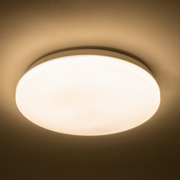 GloboStar® CELANO 61007 LED Πλαφονιέρα Οροφής Στρόγγυλη Φ26 20W 1800lm 120° AC 220-240V Αδιάβροχη IP54 Φ26 x Υ6cm Θερμό Λευκό 2700K – 3 Χρόνια Εγγύηση