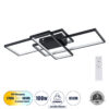 GloboStar® QUADRA 61385 Φωτιστικό Οροφής Design LED CCT 100W 12000lm 120° AC 220-240V – Εναλλαγή Φωτισμού μέσω Τηλεχειριστηρίου All In One Ψυχρό 6000k+Φυσικό 4500k+Θερμό 2700k Dimmable Μ85 x Π45 x Υ9cm – Μαύρο – 3 Years Warranty