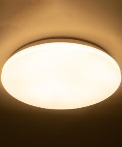 GloboStar® CELANO 61010 LED Πλαφονιέρα Οροφής Στρόγγυλη Φ33 30W 2700lm 120° AC 220-240V Αδιάβροχη IP54 Φ33 x Υ6cm Θερμό Λευκό 2700K – 3 Χρόνια Εγγύηση