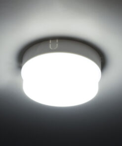 GloboStar® REVANO 61011 LED Πλαφονιέρα Οροφής Στρόγγυλη Φ12 12W 1200lm 180° AC 220-240V Αδιάβροχη IP54 Φ12 x Υ4.5cm Ψυχρό Λευκό 6000K – 2 Χρόνια Εγγύηση