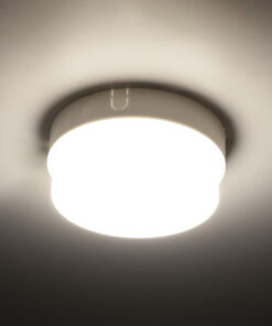 GloboStar® REVANO 61012 LED Πλαφονιέρα Οροφής Στρόγγυλη Φ12 12W 1140lm 180° AC 220-240V Αδιάβροχη IP54 Φ12 x Υ4.5cm Φυσικό Λευκό 4500K – 2 Χρόνια Εγγύηση