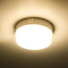 GloboStar® REVANO 61013 LED Πλαφονιέρα Οροφής Στρόγγυλη Φ12 12W 1080lm 180° AC 220-240V Αδιάβροχη IP54 Φ12 x Υ4.5cm Θερμό Λευκό 2700K – 2 Χρόνια Εγγύηση