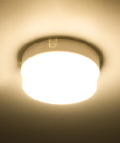 GloboStar® REVANO 61013 LED Πλαφονιέρα Οροφής Στρόγγυλη Φ12 12W 1080lm 180° AC 220-240V Αδιάβροχη IP54 Φ12 x Υ4.5cm Θερμό Λευκό 2700K – 2 Χρόνια Εγγύηση