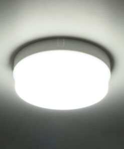 GloboStar® REVANO 61014 LED Πλαφονιέρα Οροφής Στρόγγυλη Φ17 15W 1500lm 180° AC 220-240V Αδιάβροχη IP54 Φ17 x Υ5cm Ψυχρό Λευκό 6000K – 2 Χρόνια Εγγύηση