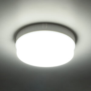 GloboStar® REVANO 61014 LED Πλαφονιέρα Οροφής Στρόγγυλη Φ17 15W 1500lm 180° AC 220-240V Αδιάβροχη IP54 Φ17 x Υ5cm Ψυχρό Λευκό 6000K – 2 Χρόνια Εγγύηση