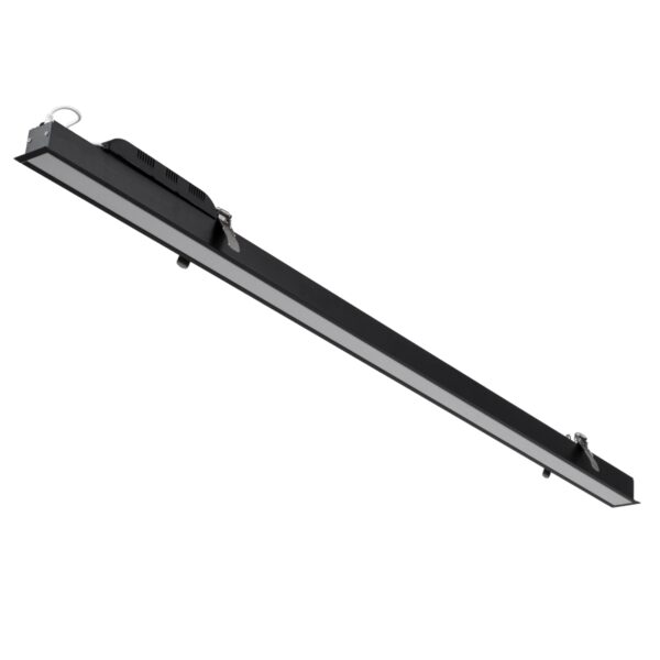 GloboStar® LUCA 61032 Γραμμικό Χωνευτό Φωτιστικό Linear LED CCT 54W 6500lm 120° AC 220-240V Μ121.5 x Π5 x Υ4cm – Εναλλαγή Φωτισμού μέσω Τηλεχειριστηρίου All In One Ψυχρό 6000k+Φυσικό 4500k+Θερμό 2700k Dimmable – Μαύρο – 3 Years Warranty