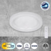 GloboStar® ARIANA 61035 Πλαφονιέρα Οροφής Κύκλος LED CCT 55W 6376lm 120° AC 220-240V – Εναλλαγή Φωτισμού μέσω Τηλεχειριστηρίου All In One Ψυχρό Λευκό 6000k+Φυσικό Λευκό 4500k+Θερμό Λευκό 2700k Dimmable Φ48cm – Λευκό – 3 Years Warranty