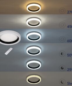 GloboStar® ARIANA 61035 Πλαφονιέρα Οροφής Κύκλος LED CCT 55W 6376lm 120° AC 220-240V – Εναλλαγή Φωτισμού μέσω Τηλεχειριστηρίου All In One Ψυχρό Λευκό 6000k+Φυσικό Λευκό 4500k+Θερμό Λευκό 2700k Dimmable Φ48cm – Λευκό – 3 Years Warranty