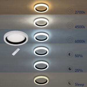 GloboStar® ARIANA 61036 Πλαφονιέρα Οροφής Κύκλος LED CCT 55W 6376lm 120° AC 220-240V – Εναλλαγή Φωτισμού μέσω Τηλεχειριστηρίου All In One Ψυχρό Λευκό 6000k+Φυσικό Λευκό 4500k+Θερμό Λευκό 2700k Dimmable Φ48cm – Ανθρακί – 3 Years Warranty