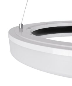 GloboStar® ARIANA 61037 Κρεμαστή Πλαφονιέρα Οροφής Κύκλος LED CCT 55W 6376lm 120° AC 220-240V – Εναλλαγή Φωτισμού μέσω Τηλεχειριστηρίου All In One Ψυχρό Λευκό 6000k+Φυσικό Λευκό 4500k+Θερμό Λευκό 2700k Dimmable Φ48cm – Μαύρο – 3 Years Warranty