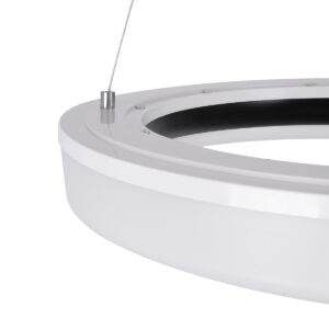 GloboStar® ARIANA 61037 Κρεμαστή Πλαφονιέρα Οροφής Κύκλος LED CCT 55W 6376lm 120° AC 220-240V – Εναλλαγή Φωτισμού μέσω Τηλεχειριστηρίου All In One Ψυχρό Λευκό 6000k+Φυσικό Λευκό 4500k+Θερμό Λευκό 2700k Dimmable Φ48cm – Μαύρο – 3 Years Warranty