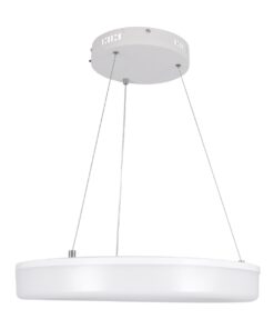 GloboStar® ARIANA 61038 Κρεμαστή Πλαφονιέρα Οροφής Κύκλος LED CCT 55W 6376lm 120° AC 220-240V – Εναλλαγή Φωτισμού μέσω Τηλεχειριστηρίου All In One Ψυχρό Λευκό 6000k+Φυσικό Λευκό 4500k+Θερμό Λευκό 2700k Dimmable Φ48cm – Λευκό – 3 Years Warranty