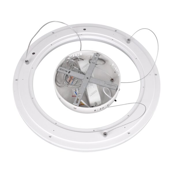 GloboStar® ARIANA 61038 Κρεμαστή Πλαφονιέρα Οροφής Κύκλος LED CCT 55W 6376lm 120° AC 220-240V – Εναλλαγή Φωτισμού μέσω Τηλεχειριστηρίου All In One Ψυχρό Λευκό 6000k+Φυσικό Λευκό 4500k+Θερμό Λευκό 2700k Dimmable Φ48cm – Λευκό – 3 Years Warranty