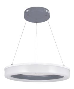 GloboStar® ARIANA 61039 Κρεμαστή Πλαφονιέρα Οροφής Κύκλος LED CCT 55W 6376lm 120° AC 220-240V – Εναλλαγή Φωτισμού μέσω Τηλεχειριστηρίου All In One Ψυχρό Λευκό 6000k+Φυσικό Λευκό 4500k+Θερμό Λευκό 2700k Dimmable Φ48cm – Ανθρακί – 3 Years Warrant