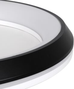 GloboStar® MELINA 61040 Πλαφονιέρα Οροφής Κύκλος LED CCT 55W 6376lm 120° AC 220-240V – Εναλλαγή Φωτισμού μέσω Τηλεχειριστηρίου All In One Ψυχρό Λευκό 6000k+Φυσικό Λευκό 4500k+Θερμό Λευκό 2700k Dimmable Φ48cm – Μαύρο – 3 Years Warranty