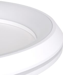 GloboStar® MELINA 61041 Πλαφονιέρα Οροφής Κύκλος LED CCT 55W 6376lm 120° AC 220-240V – Εναλλαγή Φωτισμού μέσω Τηλεχειριστηρίου All In One Ψυχρό Λευκό 6000k+Φυσικό Λευκό 4500k+Θερμό Λευκό 2700k Dimmable Φ48cm – Λευκό – 3 Years Warranty