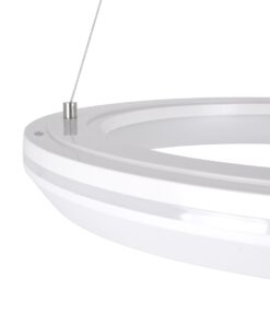 GloboStar® MELINA 61044 Κρεμαστή Πλαφονιέρα Οροφής Κύκλος LED CCT 55W 6376lm 120° AC 220-240V – Εναλλαγή Φωτισμού μέσω Τηλεχειριστηρίου All In One Ψυχρό Λευκό 6000k+Φυσικό Λευκό 4500k+Θερμό Λευκό 2700k Dimmable Φ48cm – Λευκό – 3 Years Warranty