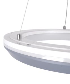 GloboStar® MELINA 61045 Κρεμαστή Πλαφονιέρα Οροφής Κύκλος LED CCT 55W 6376lm 120° AC 220-240V – Εναλλαγή Φωτισμού μέσω Τηλεχειριστηρίου All In One Ψυχρό Λευκό 6000k+Φυσικό Λευκό 4500k+Θερμό Λευκό 2700k Dimmable Φ48cm – Ανθρακί – 3 Years Warranty