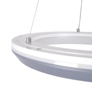 GloboStar® MELINA 61045 Κρεμαστή Πλαφονιέρα Οροφής Κύκλος LED CCT 55W 6376lm 120° AC 220-240V – Εναλλαγή Φωτισμού μέσω Τηλεχειριστηρίου All In One Ψυχρό Λευκό 6000k+Φυσικό Λευκό 4500k+Θερμό Λευκό 2700k Dimmable Φ48cm – Ανθρακί – 3 Years Warranty