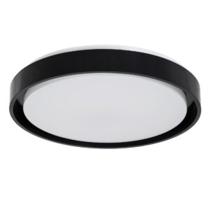 GloboStar® BARCHETTA 61046-P Κρεμαστή Πλαφονιέρα Οροφής LED CCT 72W 8306lm 120° AC 220-240V – Εναλλαγή Φωτισμού μέσω Τηλεχειριστηρίου All In One Ψυχρό 6000k+Φυσικό 4500k+Θερμό 2700k Dimmable Φ48cm – Μαύρο – 3 Years Warranty