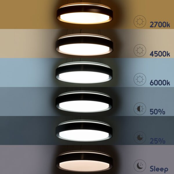 GloboStar® BARCHETTA 61047-S Πλαφονιέρα Οροφής LED CCT 72W 8306lm 120° AC 220-240V – Εναλλαγή Φωτισμού μέσω Τηλεχειριστηρίου All In One Ψυχρό 6000k+Φυσικό 4500k+Θερμό 2700k Dimmable Φ48cm – Μαύρο με Χρυσό – 3 Years Warranty
