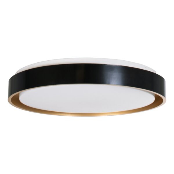 GloboStar® BARCHETTA 61047-S Πλαφονιέρα Οροφής LED CCT 72W 8306lm 120° AC 220-240V – Εναλλαγή Φωτισμού μέσω Τηλεχειριστηρίου All In One Ψυχρό 6000k+Φυσικό 4500k+Θερμό 2700k Dimmable Φ48cm – Μαύρο με Χρυσό – 3 Years Warranty