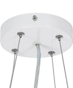 GloboStar® BARCHETTA 61048-P Κρεμαστή Πλαφονιέρα Οροφής LED CCT 72W 8306lm 120° AC 220-240V – Εναλλαγή Φωτισμού μέσω Τηλεχειριστηρίου All In One Ψυχρό 6000k+Φυσικό 4500k+Θερμό 2700k Dimmable Φ48cm – Λευκό με Χρυσό – 3 Years Warranty