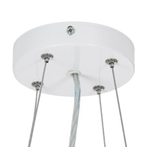 GloboStar® BARCHETTA 61048-P Κρεμαστή Πλαφονιέρα Οροφής LED CCT 72W 8306lm 120° AC 220-240V – Εναλλαγή Φωτισμού μέσω Τηλεχειριστηρίου All In One Ψυχρό 6000k+Φυσικό 4500k+Θερμό 2700k Dimmable Φ48cm – Λευκό με Χρυσό – 3 Years Warranty