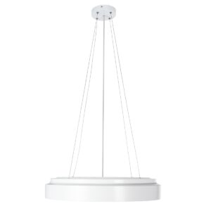 GloboStar® BARCHETTA 61048-P Κρεμαστή Πλαφονιέρα Οροφής LED CCT 72W 8306lm 120° AC 220-240V – Εναλλαγή Φωτισμού μέσω Τηλεχειριστηρίου All In One Ψυχρό 6000k+Φυσικό 4500k+Θερμό 2700k Dimmable Φ48cm – Λευκό με Χρυσό – 3 Years Warranty