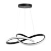 GloboStar® DEXTER 61049 Κρεμαστό Φωτιστικό Οροφής Design LED CCT 72W 8064lm 300° AC 220-240V – Εναλλαγή Φωτισμού μέσω Τηλεχειριστηρίου All In One Ψυχρό 6000k+Φυσικό 4500k+Θερμό 2700k Dimmable Φ56cm – Μαύρο – 3 Years Warranty