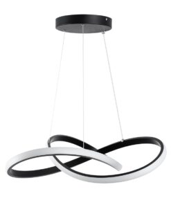 GloboStar® DEXTER 61049 Κρεμαστό Φωτιστικό Οροφής Design LED CCT 72W 8064lm 300° AC 220-240V – Εναλλαγή Φωτισμού μέσω Τηλεχειριστηρίου All In One Ψυχρό 6000k+Φυσικό 4500k+Θερμό 2700k Dimmable Φ56cm – Μαύρο – 3 Years Warranty